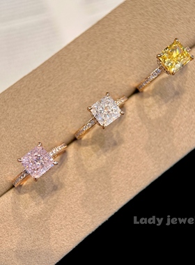 蕾迪高定布拉格恋人3克拉炫彩冰花切意大利工艺百搭戒指