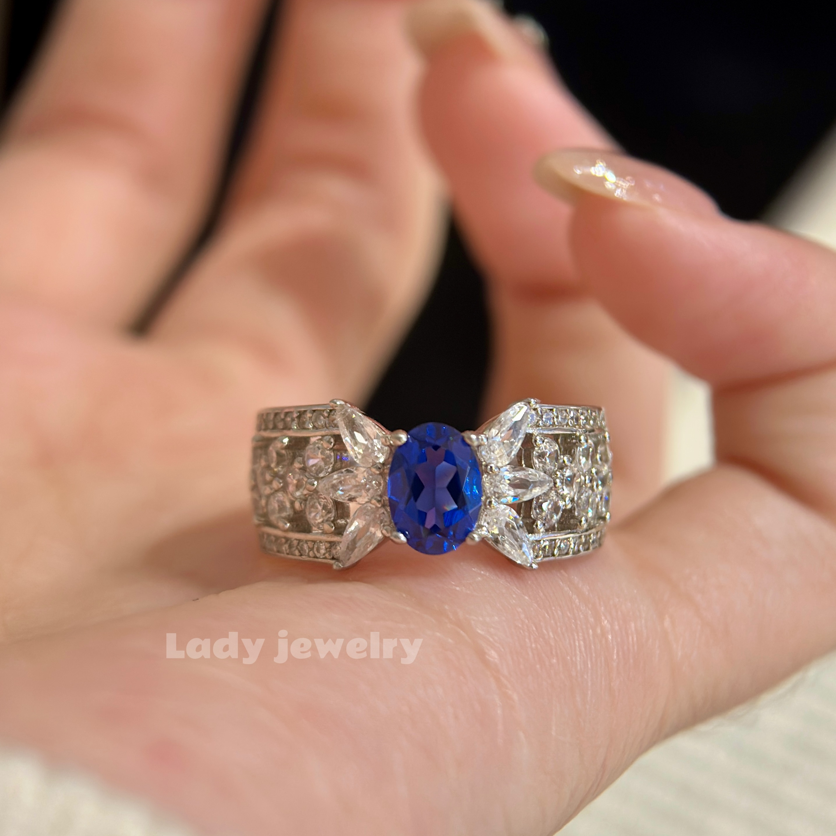 蕾迪「复古奢华蕾丝·银镀金戒指