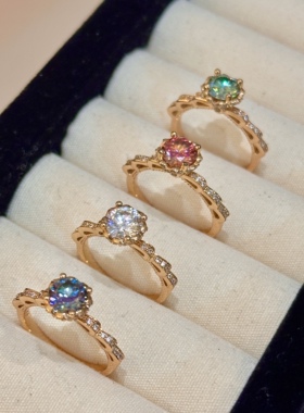 蕾迪一克拉莫桑雅典娜戒指环