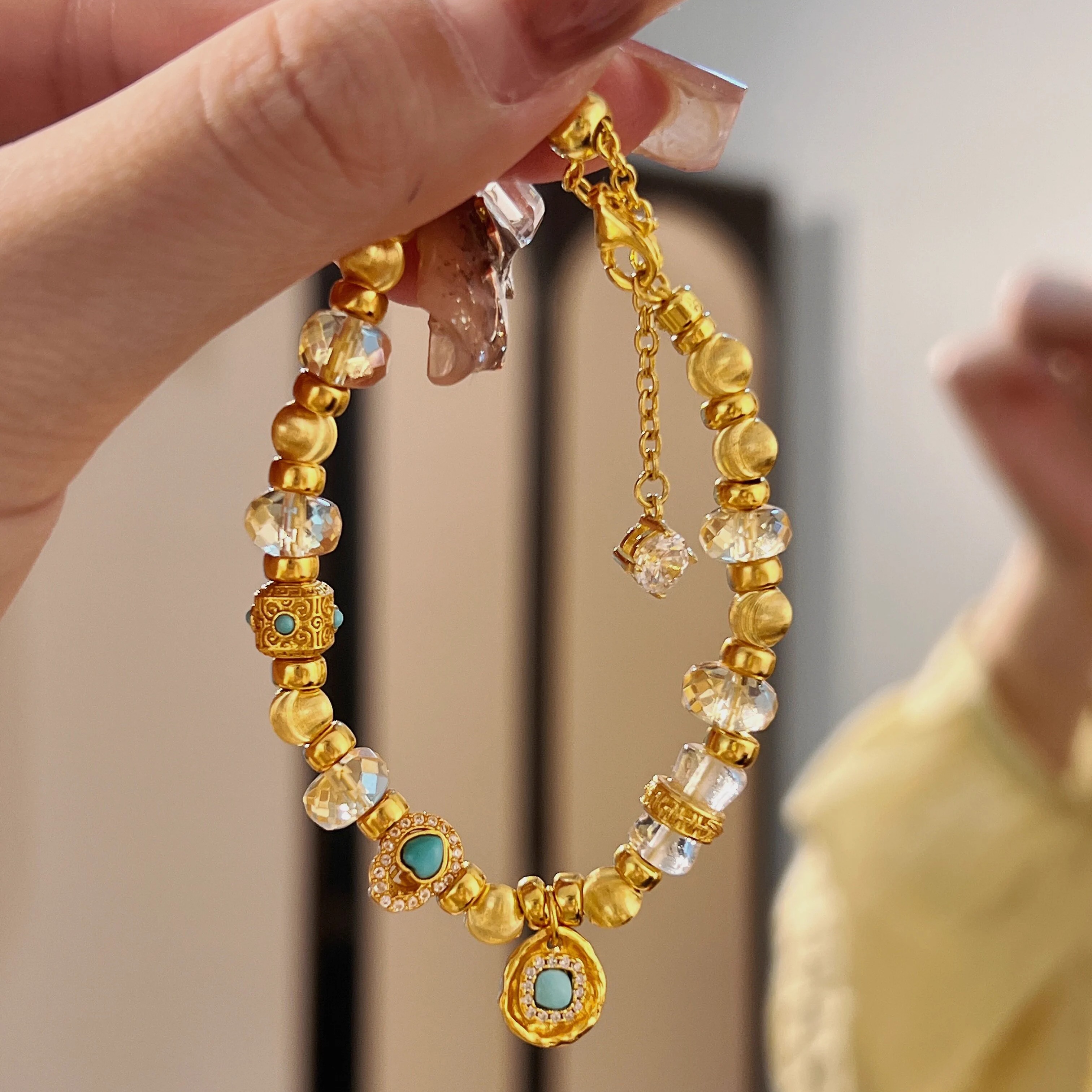 北京雍香灰景泰蓝繁花系列手链