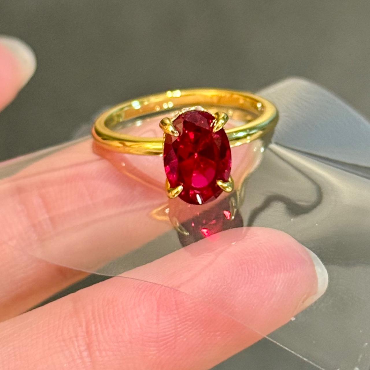 蕾迪4克拉四爪光面s925戒指