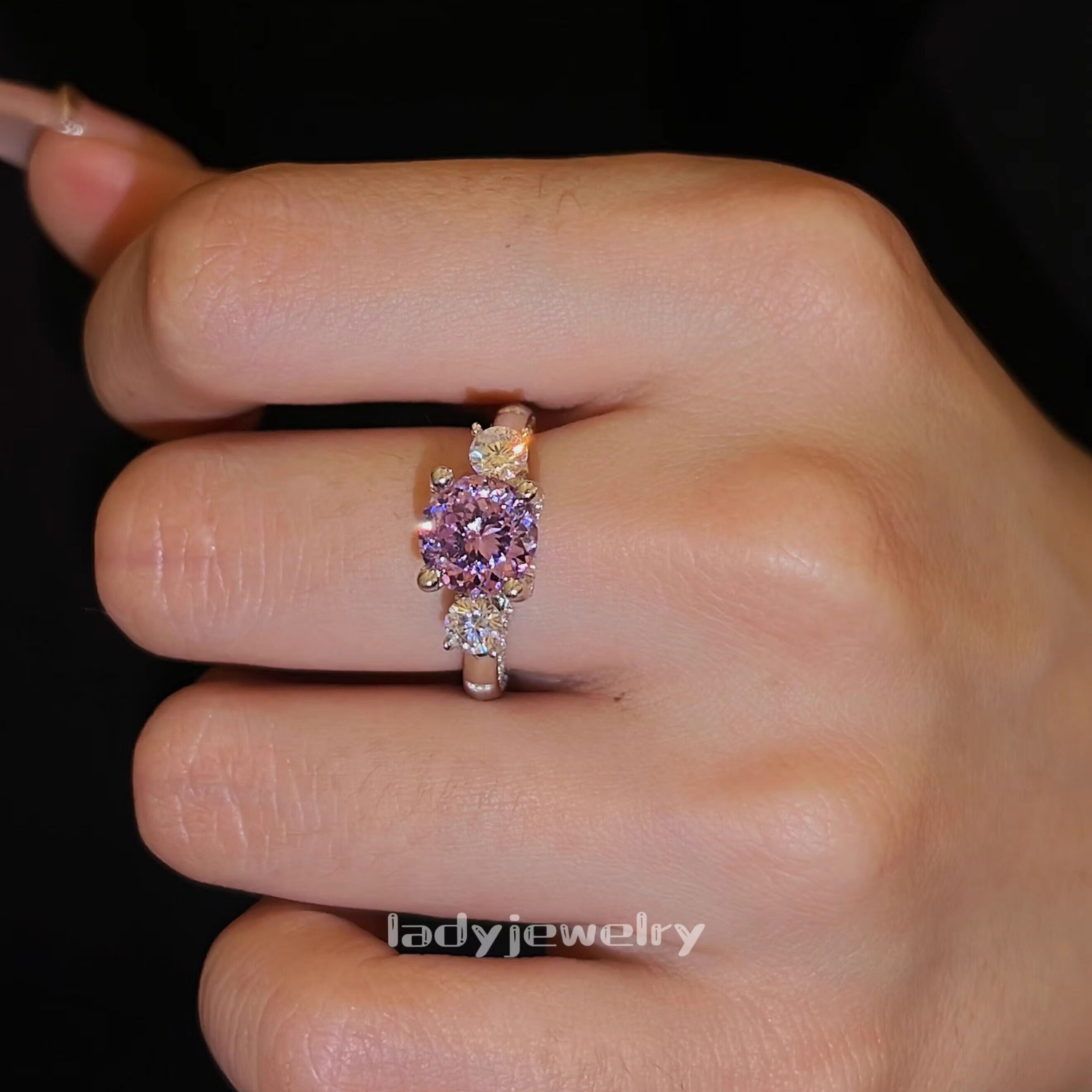 蕾迪高定［紫色微醺］s925银镀真金2克拉戒指,饰品/流行首饰/时尚饰品新,银饰戒指,淘宝优惠券,粉丝福利购,淘宝优惠卷