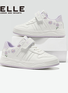 百丽童鞋女童运动鞋软底中大童紫色防滑滑板休闲运动时尚儿童板鞋