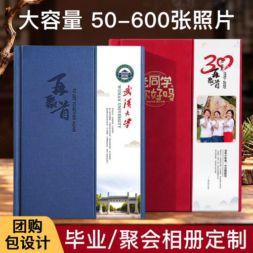 磁吸翻盖皮质聚会纪念册免费设计