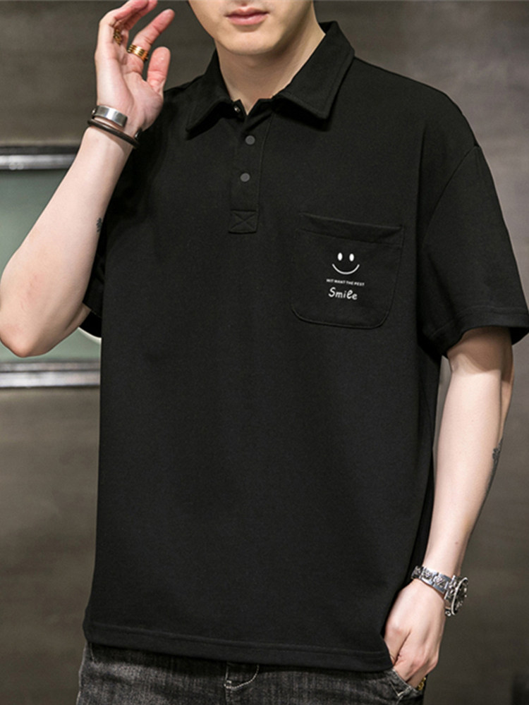 POLO SHIRT SHORT SLEEVE MENS SUMMER 2024 NEW KOREAN SLIM FIT POCKET LAPEL HALF SLEEVE T-SHIRT CASUAL TOP