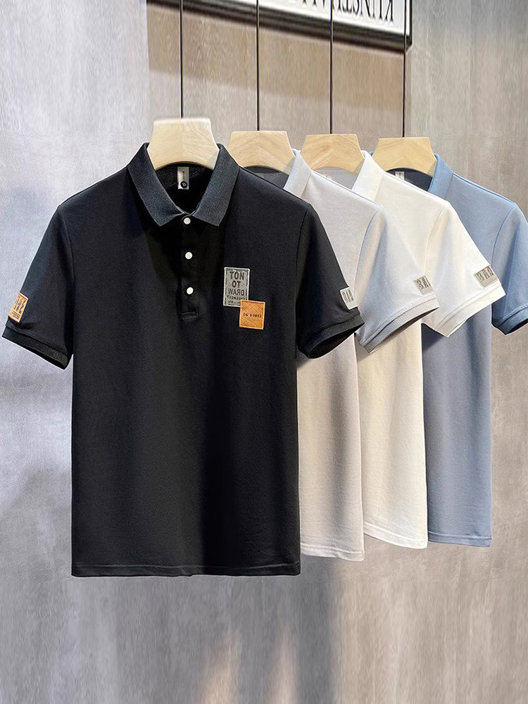 POLO SHIRT SHORT SLEEVE T-SHIRT MENS SUMMER 2024 NEW TREND SHIRT COLLAR HALF SLEEVE BODY SHIRT MENS CASUAL LAPEL TOP