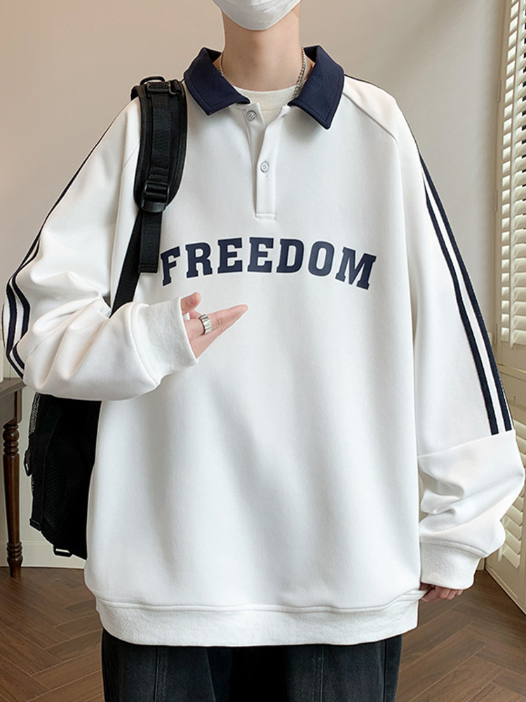 MENS SWEATSHIRT SPRING AUTUMN NEW POLO SHIRT JACKET BOYS AUTUMN LONG SLEEVE T-SHIRT TEEN TREND TOP