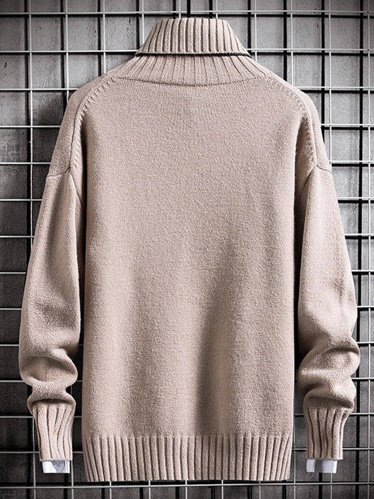 SILHOUETTE TURTLENECK SWEATER MENS AUTUMN AND WINTER LONG SLEEVE TRENDY BRAND LINE CLOTHES MENS UNDERWEAR STUDENT BLACK BASE KNIT