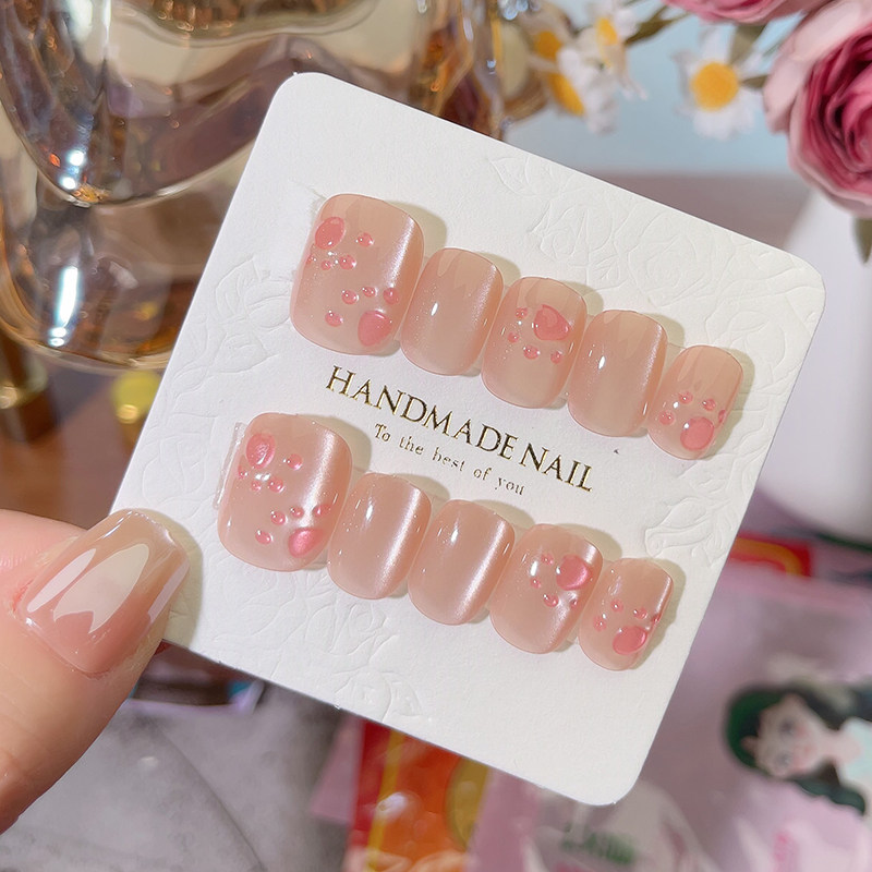 2025新款手工穿戴甲粉色小花美甲成品指甲贴片高级感可拆卸假指甲,彩妆/香水/美妆工具,穿戴甲/甲片,淘宝优惠券,粉丝福利购,淘宝优惠卷