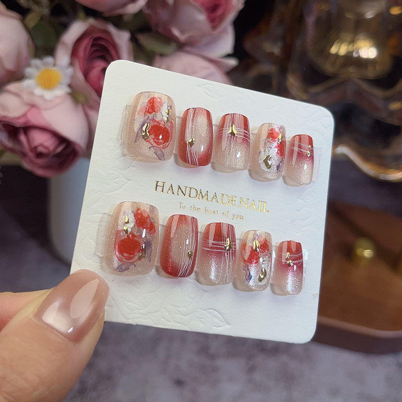 纯手工穿戴甲2025新款高级感假指甲贴片短款猫眼成品甲片美甲贴片,彩妆/香水/美妆工具,穿戴甲/甲片,淘宝优惠券,粉丝福利购,淘宝优惠卷