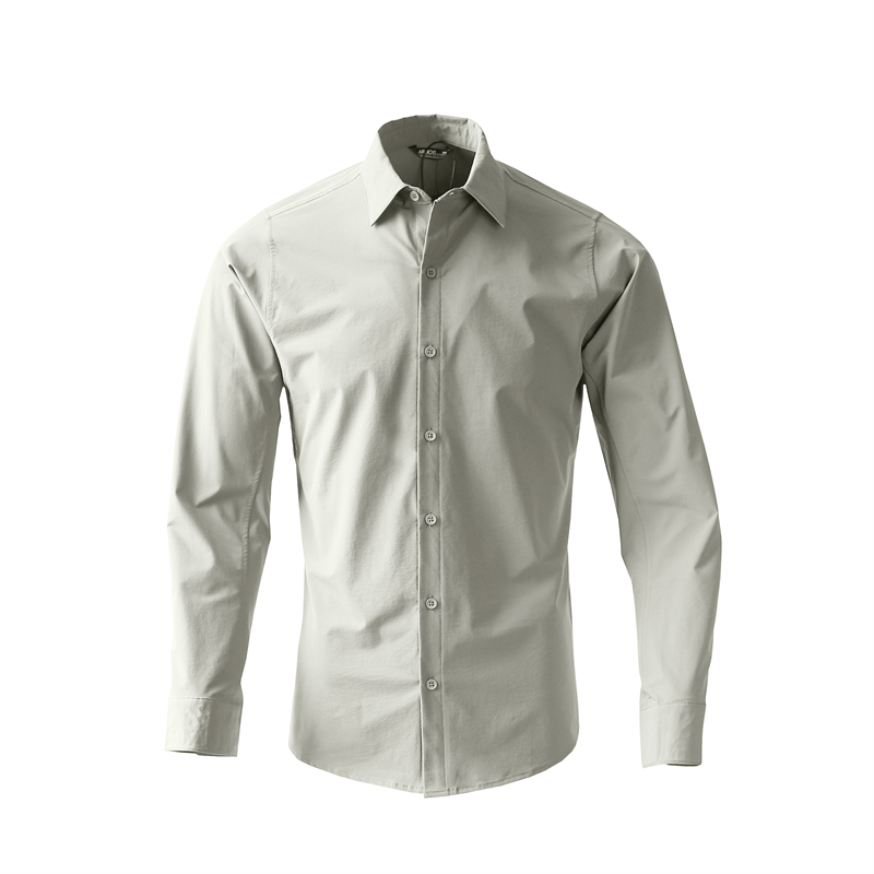 城市机能薄款 3D裁剪商务男士户外纯色休闲长袖衬衫衬衣上衣