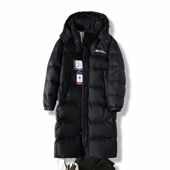 蓄热防泼水 连帽羽绒服 内里石墨烯发热情侣长款 90%鸭绒 蓬松保暖