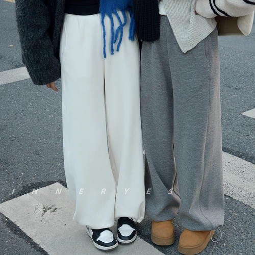 能两穿~！美式加绒加厚卫裤