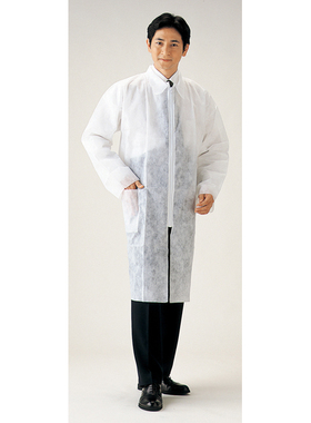 亚速旺asone 一次性上衣 白色pp长纤维无纺布带拉链 实验室防护服