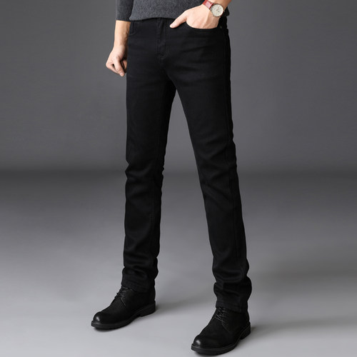 修身小脚高弹力牛仔裤嘎嘎诺布男