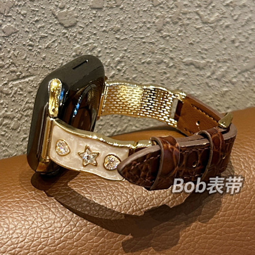 Applewatch金属鳄鱼纹皮质表带