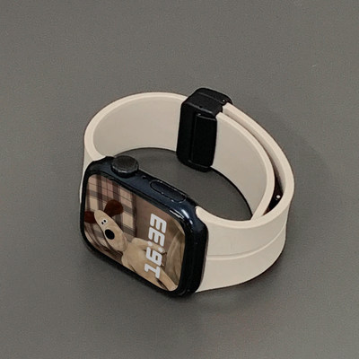 apple watch98表带夏天新款硅胶磁吸适用iwatch67苹果手表se2通用