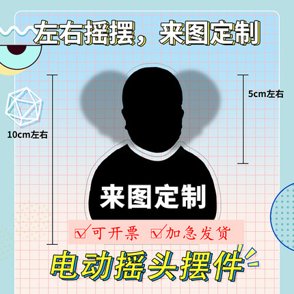 可爱照片网红款摇头摆件摇一摇车载宠物创意个性情侣卡通手办定制