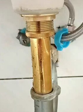 陶瓷排水管翻板式去水洗手盆水槽配件落水弹跳防臭仿古黑色金色