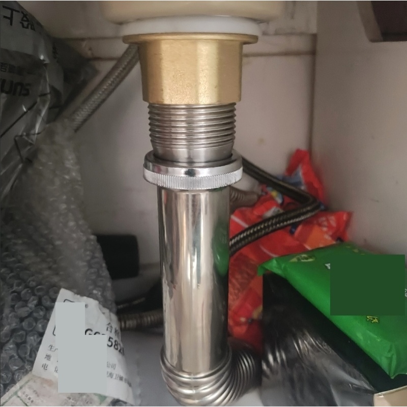 防返臭洗手盆漏水塞神器下水器下水管洗脸盆配件不锈钢墙排排水