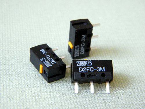 正品开关 鼠标微动开关 D2FC-3M黄点按键通用7N 10m 20m OF 直拍