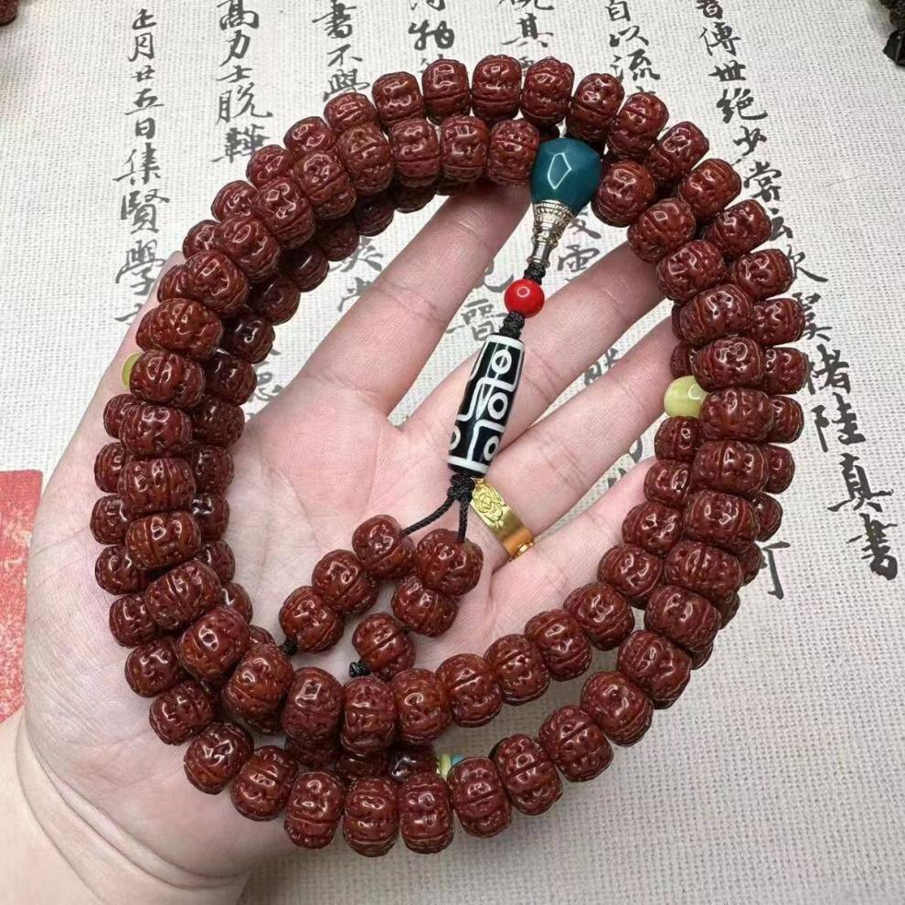 精刷天然小金刚菩提子108颗多圈梅花花王5瓣原籽男士佛珠念珠手串