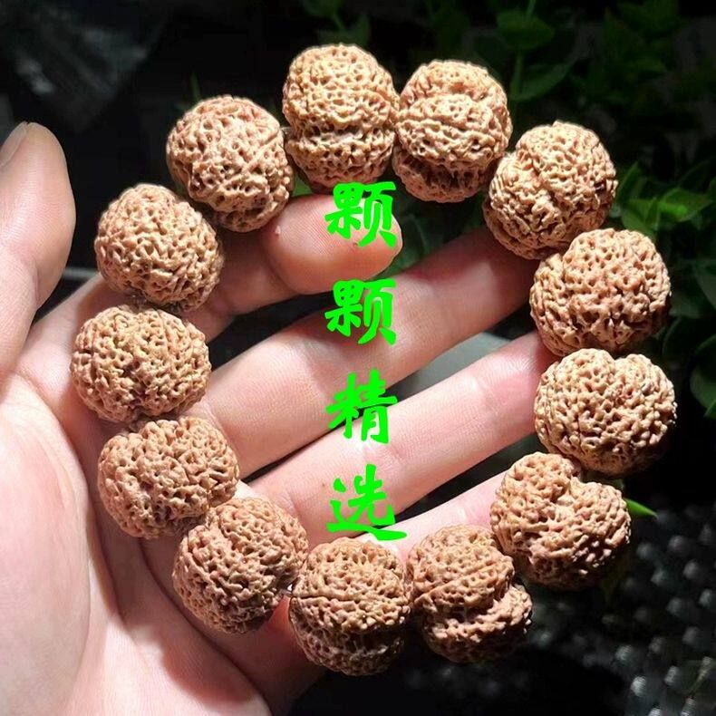 尼泊尔大金刚菩提手串原籽梅花满肉五星蜂窝沉水手持男文玩佛珠