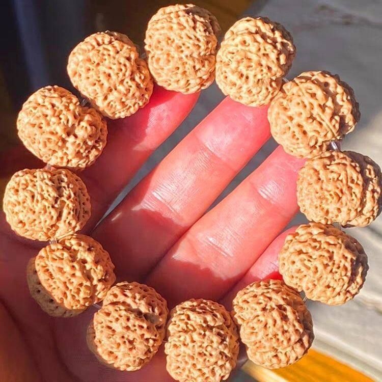 尼泊尔大金刚菩提飞碟手串满肉蜂窝双龙梅花5瓣矮桩梅花双龙手链