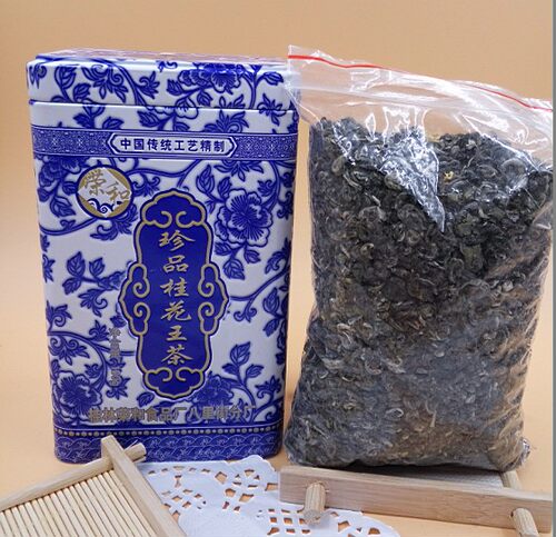 桂林特产 荣和珍品桂花王茶100g 方桶青花瓷 2盒包邮