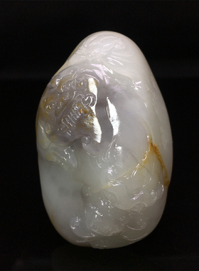 和田玉貔貅把件玉石寿上加寿