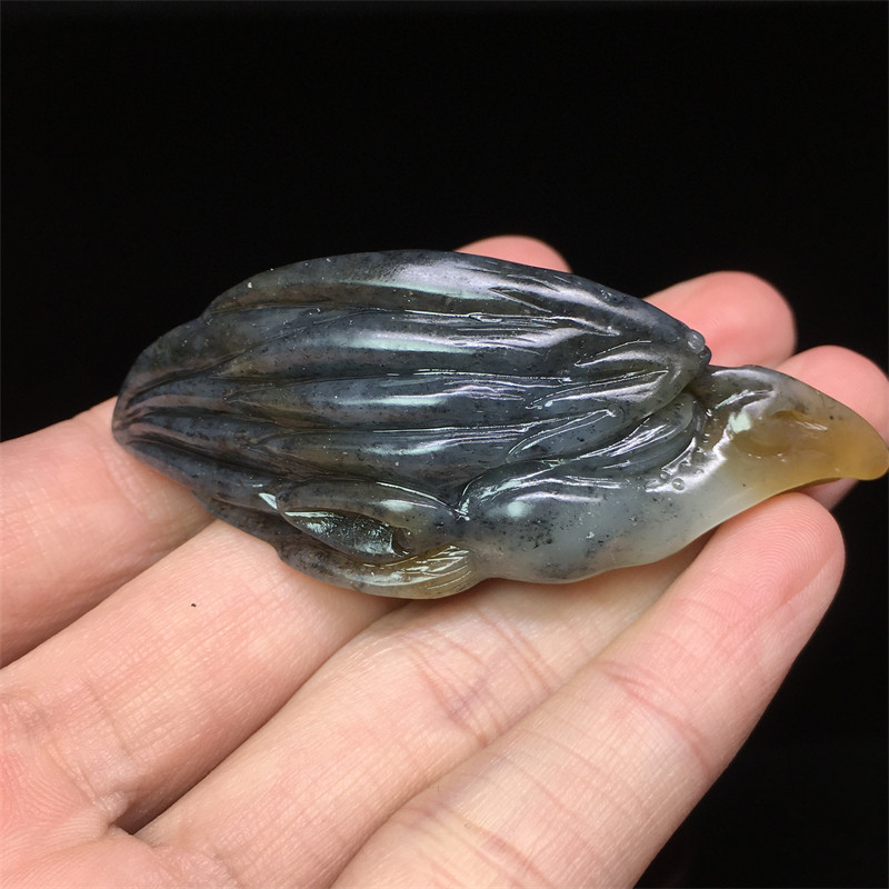 和田玉鹰头挂件三色玉石吊坠俄料苏工文玩玉器玉坠男款