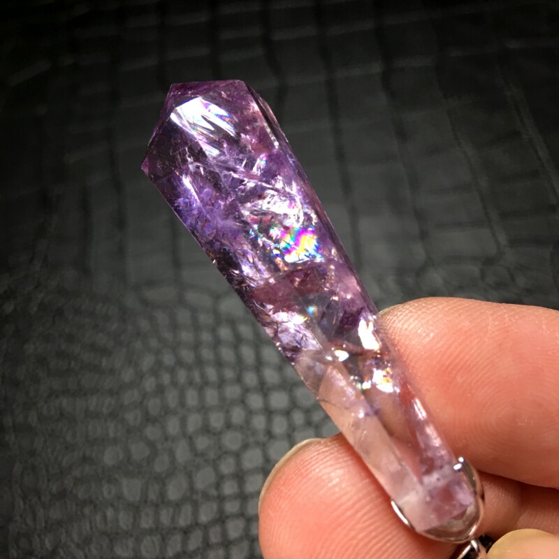 天然巴西紫水晶原石吊坠灵摆