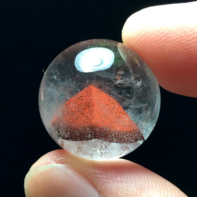 天然红幽灵金字塔银山手链串佛珠