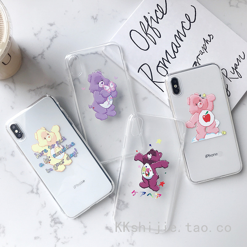 Yan Song love Little Bear Apple xsmaxr12/13 Mobile phone shell iphone7/8p/xs/11Pro Transparent shellin the 3C Digital Accessories, Cell Phone Accessories , Phone Protection Case/Shell  category - from Buy2taobao.com to provide professional Taobao agent buy service