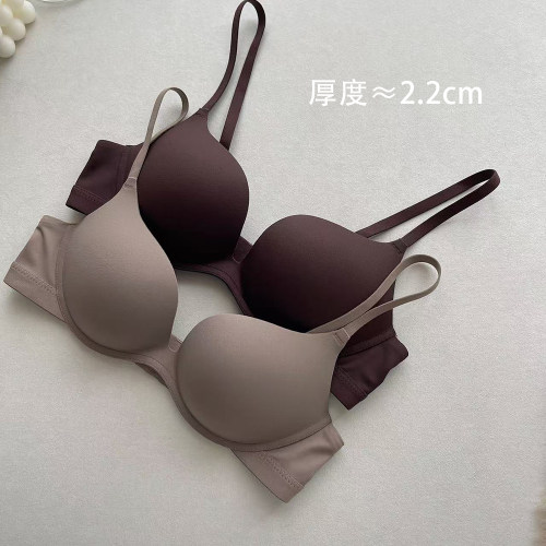 圆圆胸软糯杯小胸聚拢显大无痕无钢圈内衣女聚拢显大简约文胸罩
