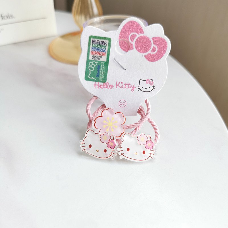 HelloKitty正品日系儿童樱花皮筋KT猫女童宝宝甜美扎发绳花朵发圈