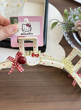 hellokitty甜美发抓点点鲨鱼夹子