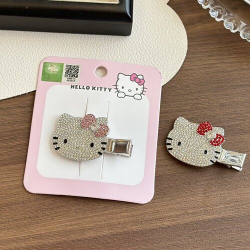 Hellokitty闪钻边夹水钻发夹少女