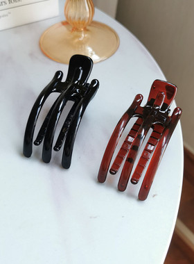 夏季基础鸭嘴夹妈妈发夹子女盘发韩版头饰三齿老人发卡横夹马尾夹