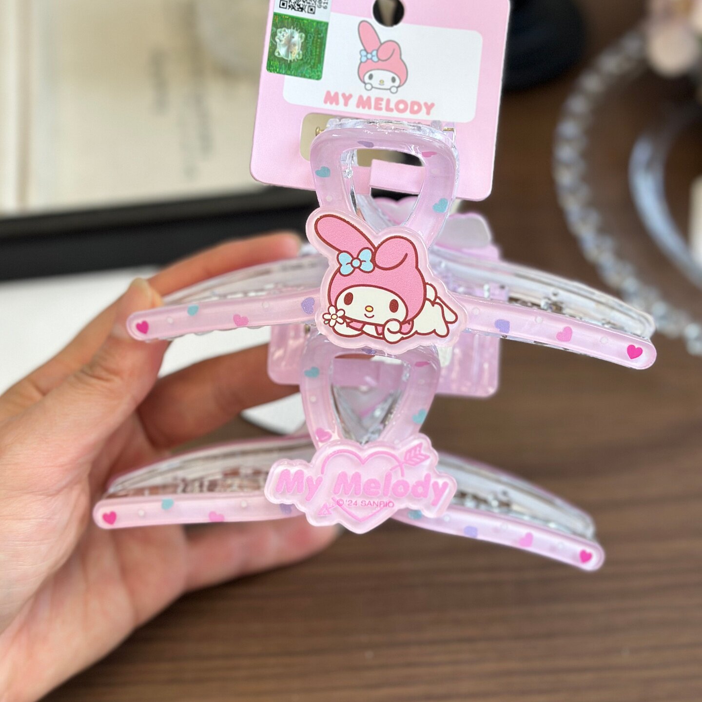 三丽鸥抓夹甜美一字鲨鱼夹美乐蒂