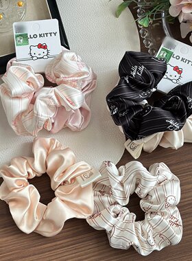 凯蒂猫大肠圈条纹缎面少女发圈