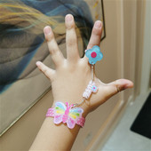 儿童节礼物韩版 兔子首饰女公主宝宝饰品配饰 卡通蝴蝶手镯戒指套装