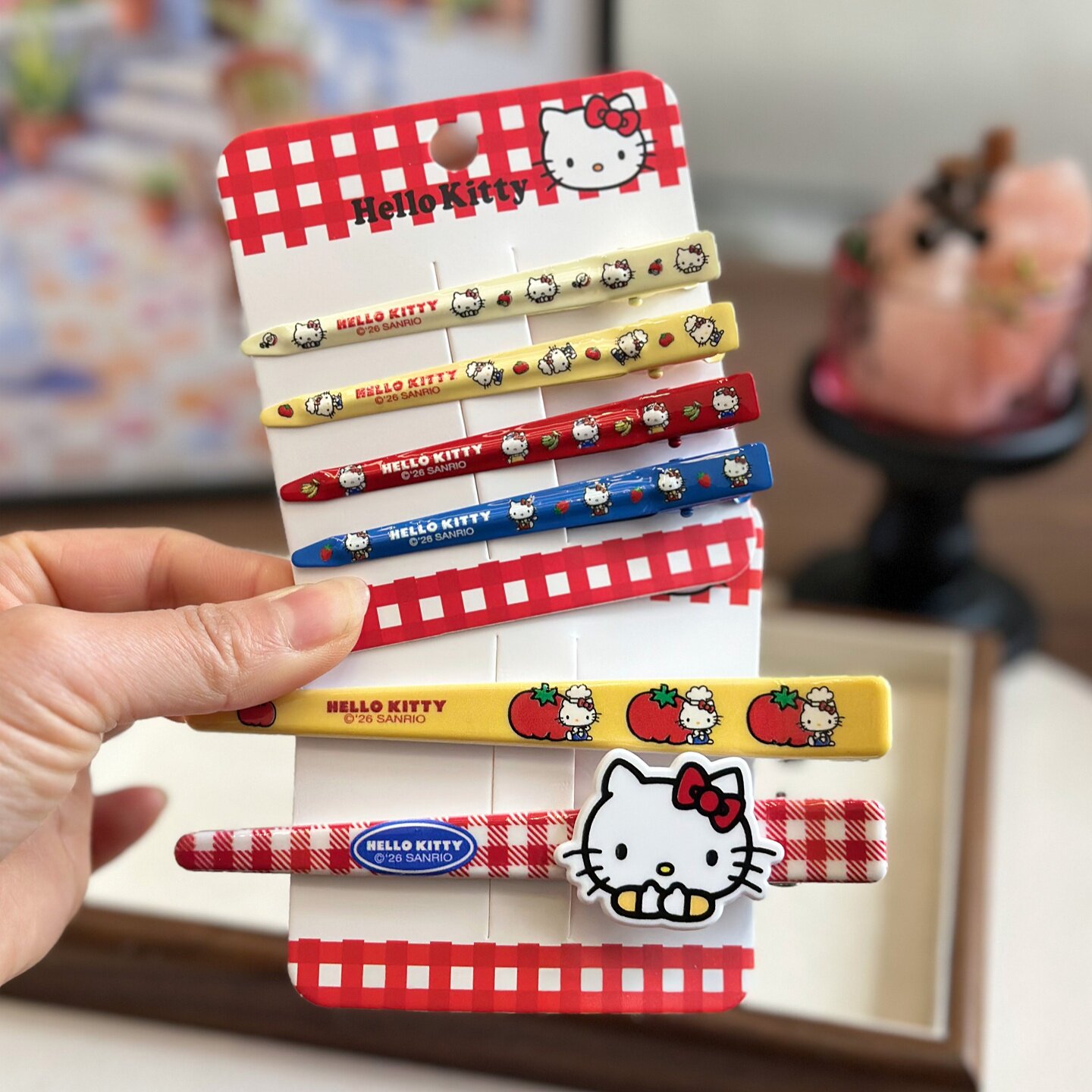 正版Hello Kitty彩色无痕发夹少女心化妆刘海固定夹侧边夹一字夹