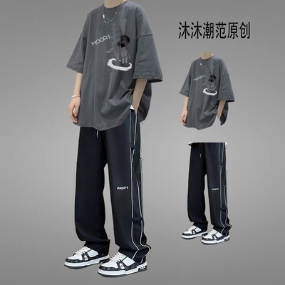 休闲运动套装男款夏季痞帅两件套