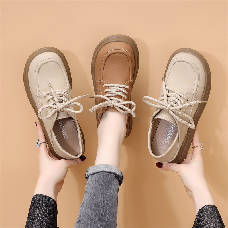 小香风配裙子小皮鞋女2025新款复古软底单鞋英伦风平底系带乐福鞋,女鞋,浅口单鞋,淘宝优惠券,粉丝福利购,淘宝优惠卷