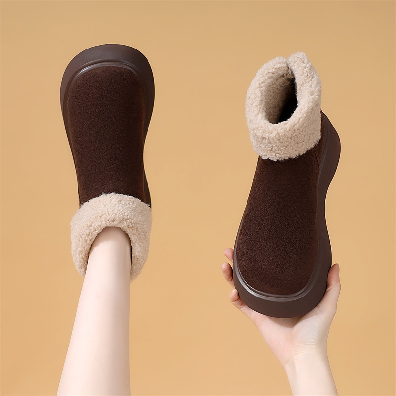 厚底增高雪地靴女2025冬季新款显瘦百搭后拉链小个子短靴保暖棉鞋,女鞋,马丁靴,淘宝优惠券,粉丝福利购,淘宝优惠卷