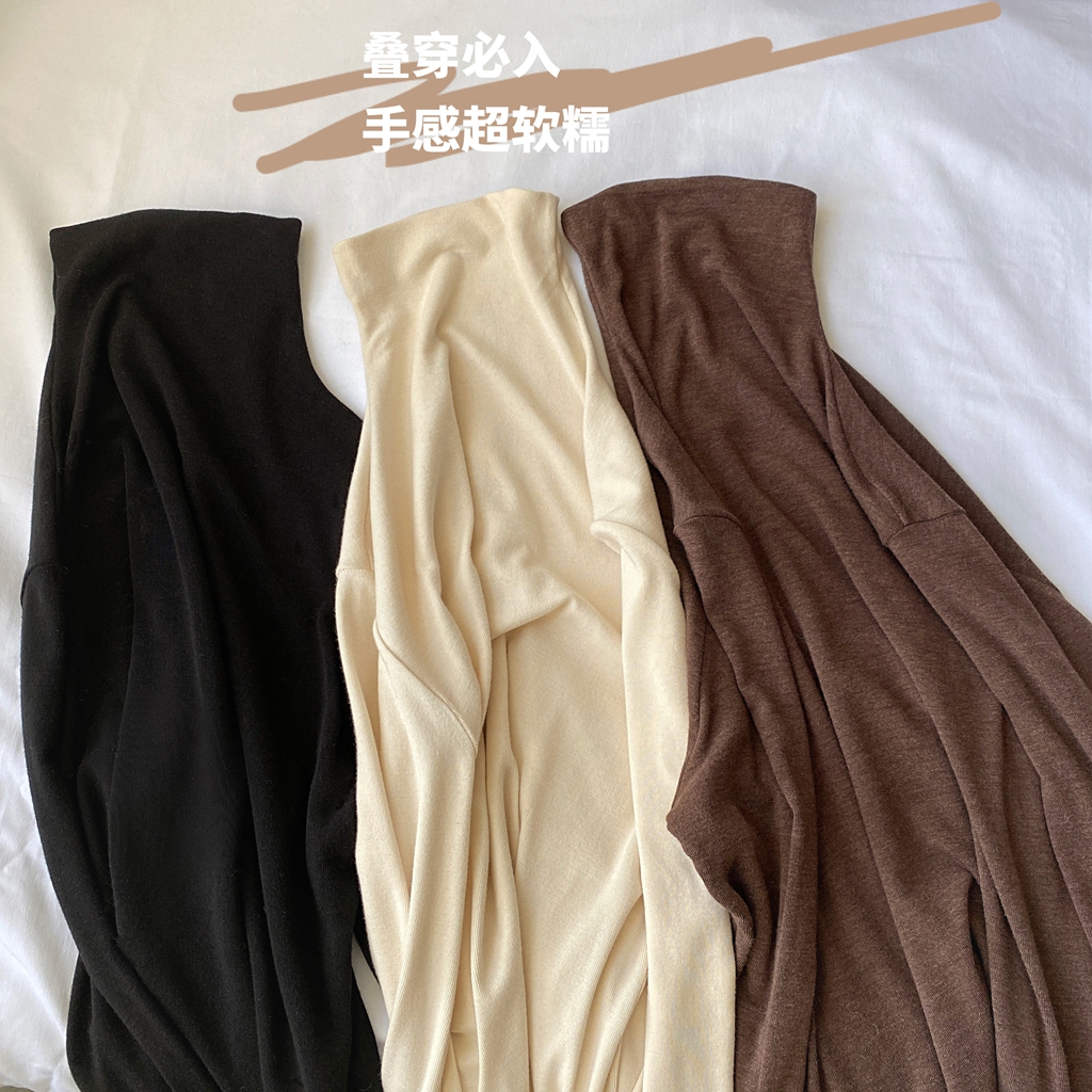 墙裂推荐 BARI自制韩国秋冬经典款弹力百搭高领长袖打底T恤 2色