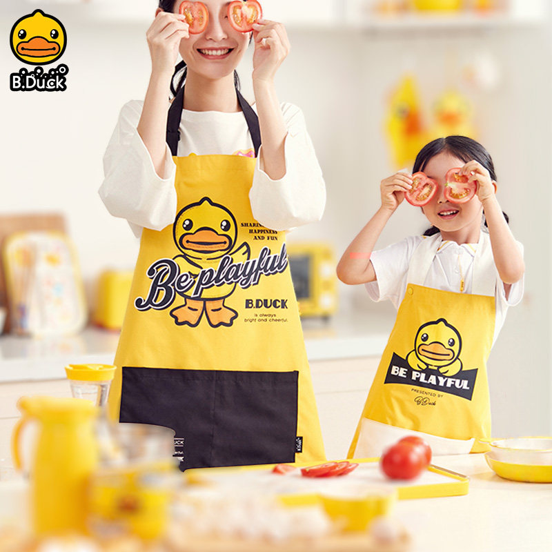 B.Duck小黄鸭可爱亲子套装围裙