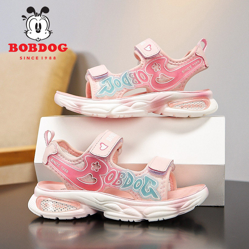 巴布豆女童凉鞋2025夏季新款中大童公主风软底防滑儿童沙滩鞋女孩