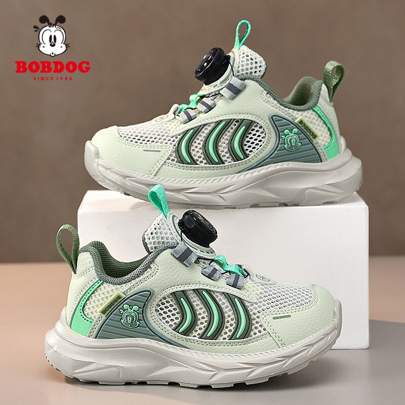 巴布豆男童鞋子夏季2026新款网面透气运动鞋大网眼薄款儿童跑步鞋